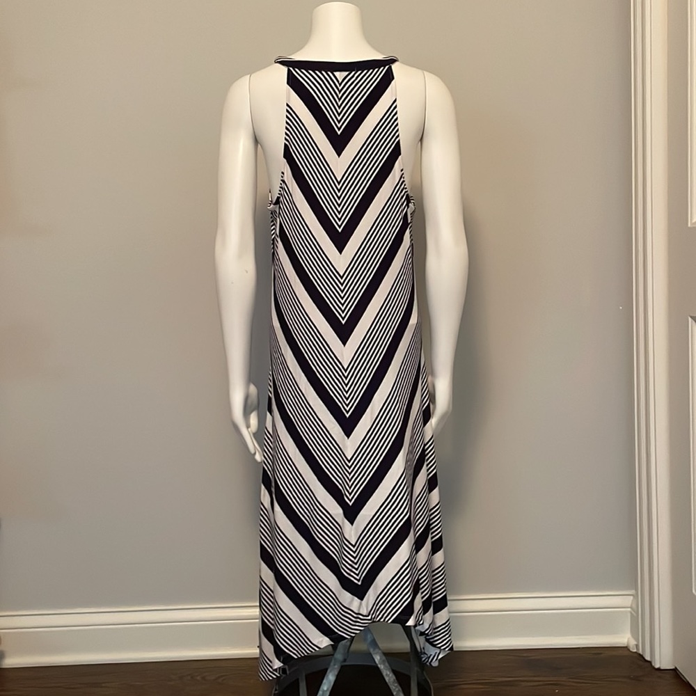 Lily and Lola Blue and White Striped Swim Cover Up or Maxi Dress XL - Picture 4 of 7